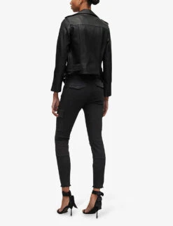 AllSaints Duran Zipped Stretch-denim Cargo Jeans -Women Clothing Store R03927626 BLACK ALT03
