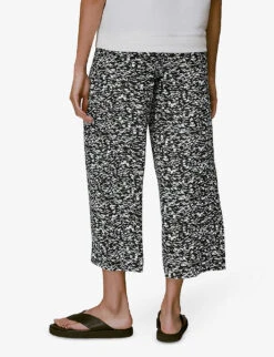 Whistles Abstract Smudge Graphic-print Woven Trousers -Women Clothing Store R03936190 BLACK ALT03