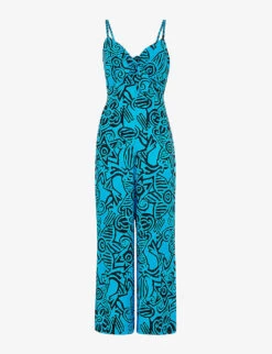 Whistles Starflower Floral-print Tied-front Woven Jumpsuit