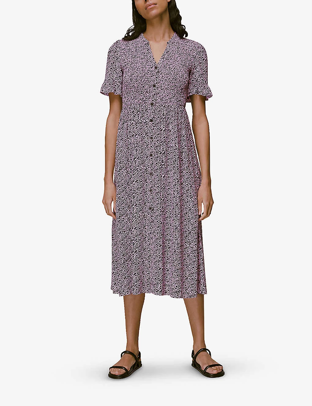 Whistles Aria Floral-print Crepe Midi Dress 2 Whistles Aria Floral-print Crepe Midi Dress - Image 2
