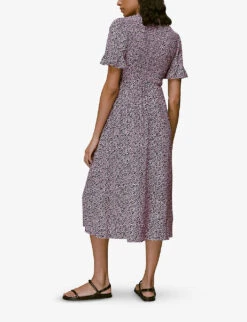 Whistles Aria Floral-print Crepe Midi Dress 9 Whistles Aria Floral-print Crepe Midi Dress -Women Clothing Store R03945300 MULTICOLOURED ALT03