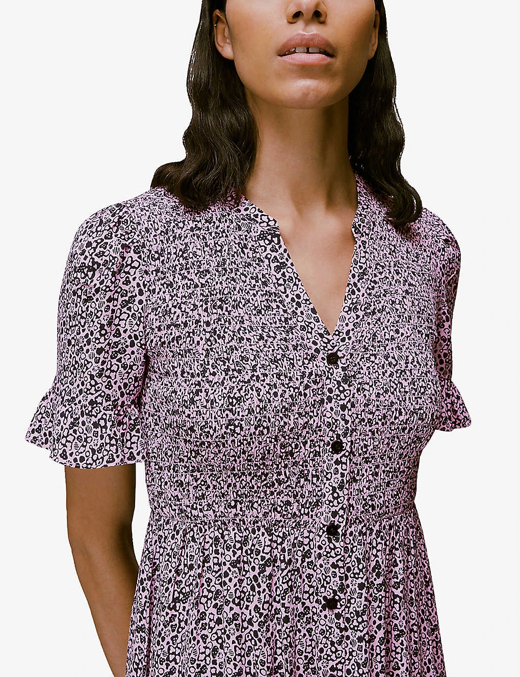 Whistles Aria Floral-print Crepe Midi Dress 6 Whistles Aria Floral-print Crepe Midi Dress - Image 6