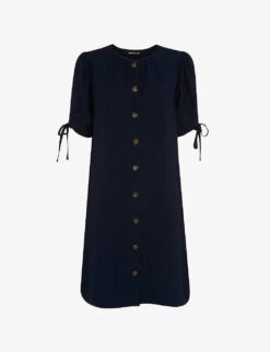Whistles Frankie Button-fastened Woven Mini Dress