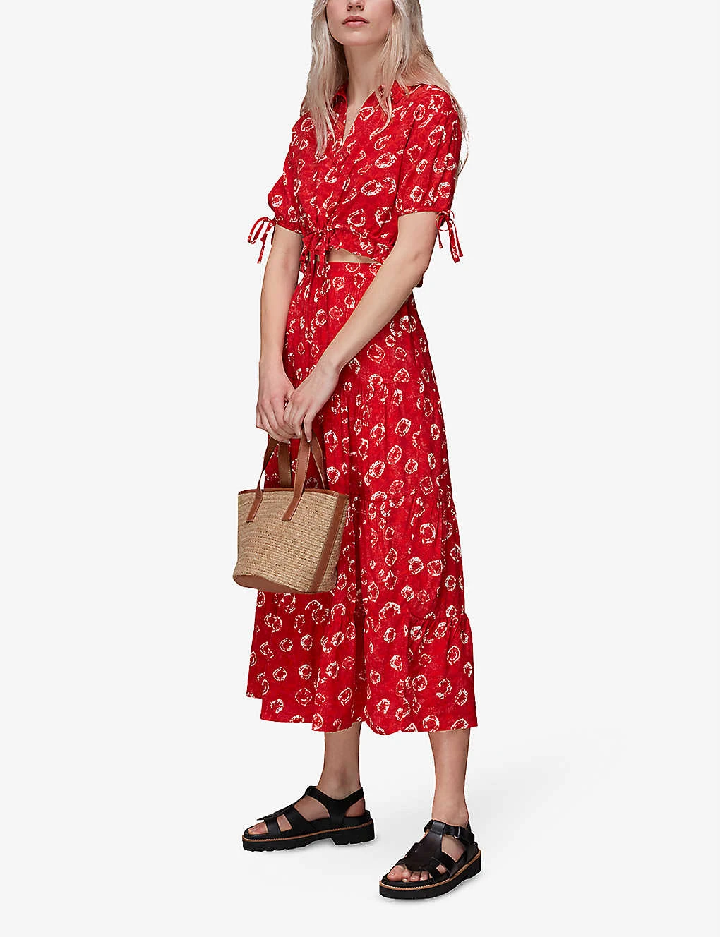 Whistles Tie-dye Tiered Woven Midi Skirt 2 Whistles Tie-dye Tiered Woven Midi Skirt - Image 2