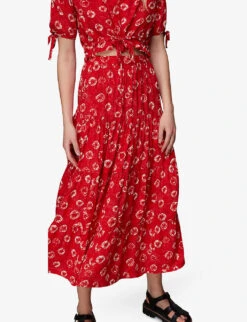 Whistles Tie-dye Tiered Woven Midi Skirt 8 Whistles Tie-dye Tiered Woven Midi Skirt -Women Clothing Store R03953960 MULTICOLOURED ALT02