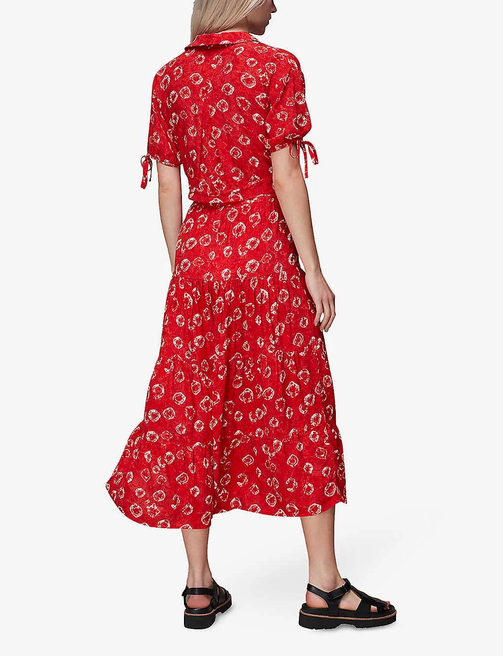 Whistles Tie-dye Tiered Woven Midi Skirt 4 Whistles Tie-dye Tiered Woven Midi Skirt - Image 4