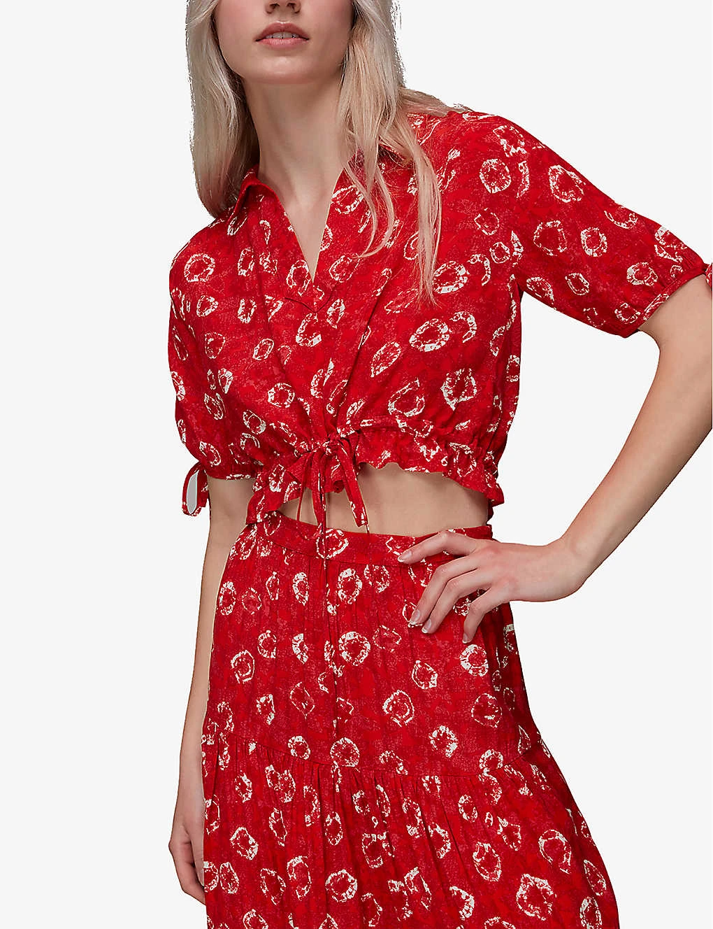 Whistles Tie-dye Tiered Woven Midi Skirt 5 Whistles Tie-dye Tiered Woven Midi Skirt - Image 5