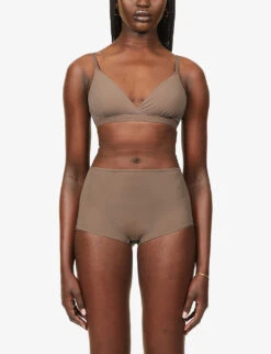 Fits Everybody High-neck Stretch-woven Body -Women Clothing Store R03958591 UMBER ALT02