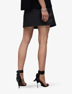 AllSaints Piper Zipped Faux-leather Mini Skirt -Women Clothing Store R03977217 BLACK ALT03
