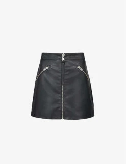 AllSaints Piper Zipped Faux-leather Mini Skirt