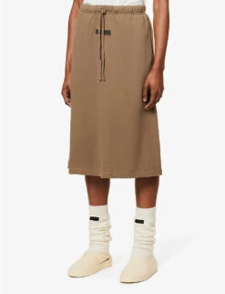 ESSENTIALS Logo-patch Cotton-jersey Skirt -Women Clothing Store R03991658 WOOD ALT02