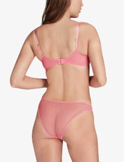 AGENT PROVOCATEUR Yara Floral-embroidered Stretch-mesh Bra -Women Clothing Store R03992376 BUBBLEGUMSUNFLOWER ALT03