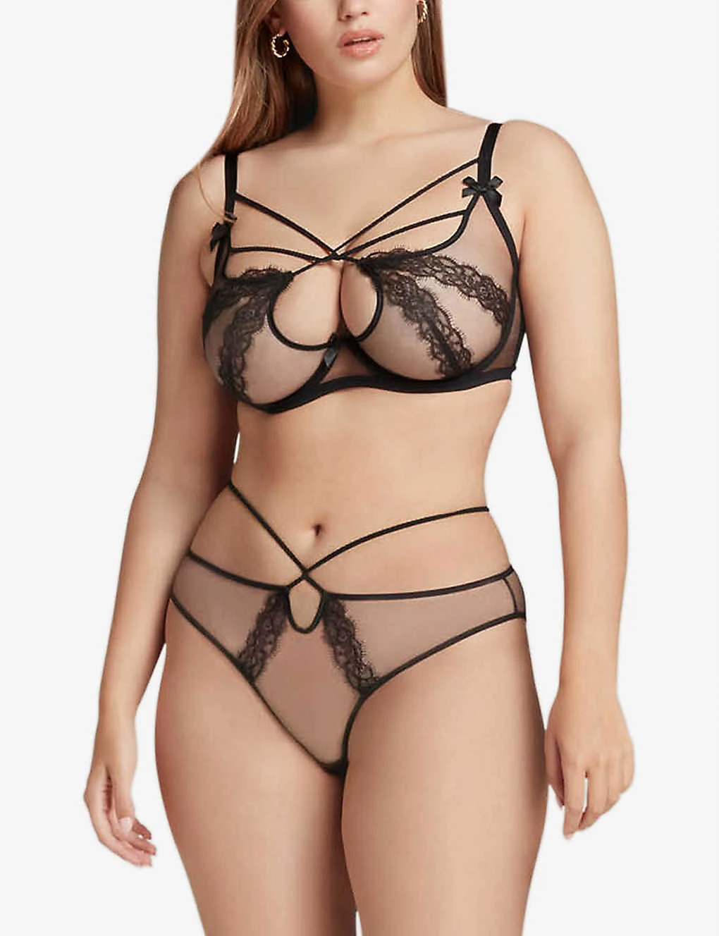 AGENT PROVOCATEUR Nyxie Strappy Mid-rise Mesh Brazilian Briefs 2 AGENT PROVOCATEUR Nyxie Strappy Mid-rise Mesh Brazilian Briefs - Image 2