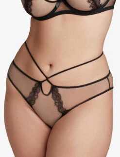 AGENT PROVOCATEUR Nyxie Strappy Mid-rise Mesh Brazilian Briefs 9 AGENT PROVOCATEUR Nyxie Strappy Mid-rise Mesh Brazilian Briefs -Women Clothing Store R03992478 BLACKSAND ALT04
