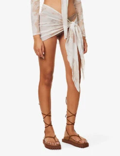 Asymmetric Abstract-print Woven Mini Skirt -Women Clothing Store R03994084 MARBLESAND ALT02