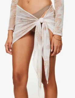 Asymmetric Abstract-print Woven Mini Skirt -Women Clothing Store R03994084 MARBLESAND ALT04