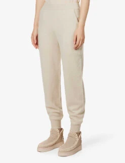 Hotoveli Tapered Mid-rise Cashmere Jogging Bottoms -Women Clothing Store R03994601 CHALK ALT02