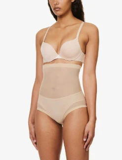 Wolford High-rise Stretch-tulle Briefs -Women Clothing Store R04000744 CLAY ALT02
