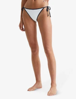 Reiss Rutha Side-tie Low-rise Bikini Briefs -Women Clothing Store R04001923 WHITENAVY ALT02