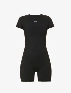 Ultimate Brand-print Stretch-woven Playsuit