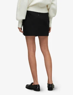 AllSaints Mea Asymmetric-hem Stretch-woven Mini Skirt -Women Clothing Store R04006670 BLACK ALT03