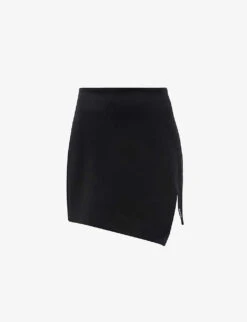 AllSaints Mea Asymmetric-hem Stretch-woven Mini Skirt