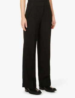 ME AND EM Relaxed Straight-fit Woven Trousers -Women Clothing Store R04010054 BLACK ALT02