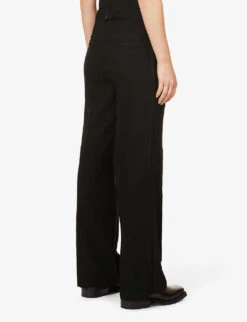 ME AND EM Relaxed Straight-fit Woven Trousers -Women Clothing Store R04010054 BLACK ALT03