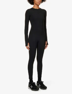 Ultimate Long-sleeved Stretch-jersey Unitard -Women Clothing Store R04010195 BLACK ALT02