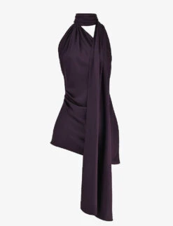 Aida Asymmetric Satin Mini Dress