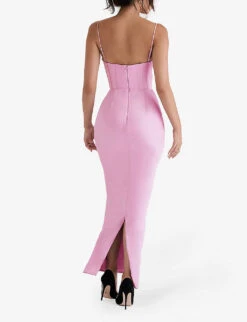 Charmaine Corset Satin Maxi Dress -Women Clothing Store R04011195 PINK ALT03