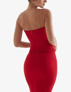 Lydia Fitted Cotton-twill Top -Women Clothing Store R04011197 REDROSE ALT03