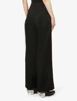 Straight-leg High-rise Wool Trousers -Women Clothing Store R04044832 BLACK ALT03