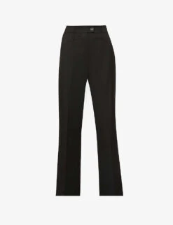 Straight-leg High-rise Wool Trousers