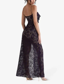 Malia Ruffle-trim Lace Maxi Dress -Women Clothing Store R04053546 NIGHTSHADE ALT03