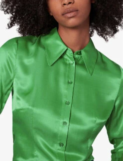 Whistles Hallie Collared-neckline Silk-blend Shirt -Women Clothing Store R04056796 MULTICOLOURED ALT04