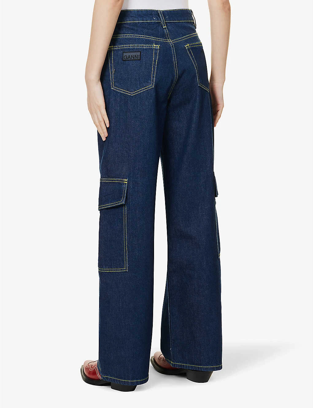Ganni Wide-leg Mid-rise Organic-cotton Jeans 4 Ganni Wide-leg Mid-rise Organic-cotton Jeans - Image 4