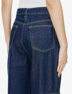 Ganni Wide-leg Mid-rise Organic-cotton Jeans 10 Ganni Wide-leg Mid-rise Organic-cotton Jeans -Women Clothing Store R04057959 RINSE ALT04