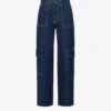Ganni Wide-leg Mid-rise Organic-cotton Jeans