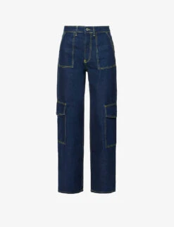 Ganni Wide-leg Mid-rise Organic-cotton Jeans