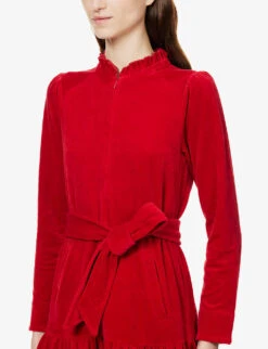 ME AND EM Self-tie Tiered Hem Mini Dress -Women Clothing Store R04058180 RACINGRED ALT04