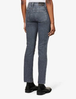 Paige Cindy Straight-leg High-rise Stretch-cotton-blend Denim Jeans -Women Clothing Store R04062732 ASHBLACK ALT03