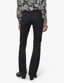 Ikks Flared High-rise Stretch-denim Jeans -Women Clothing Store R04063202 BLACK ALT03