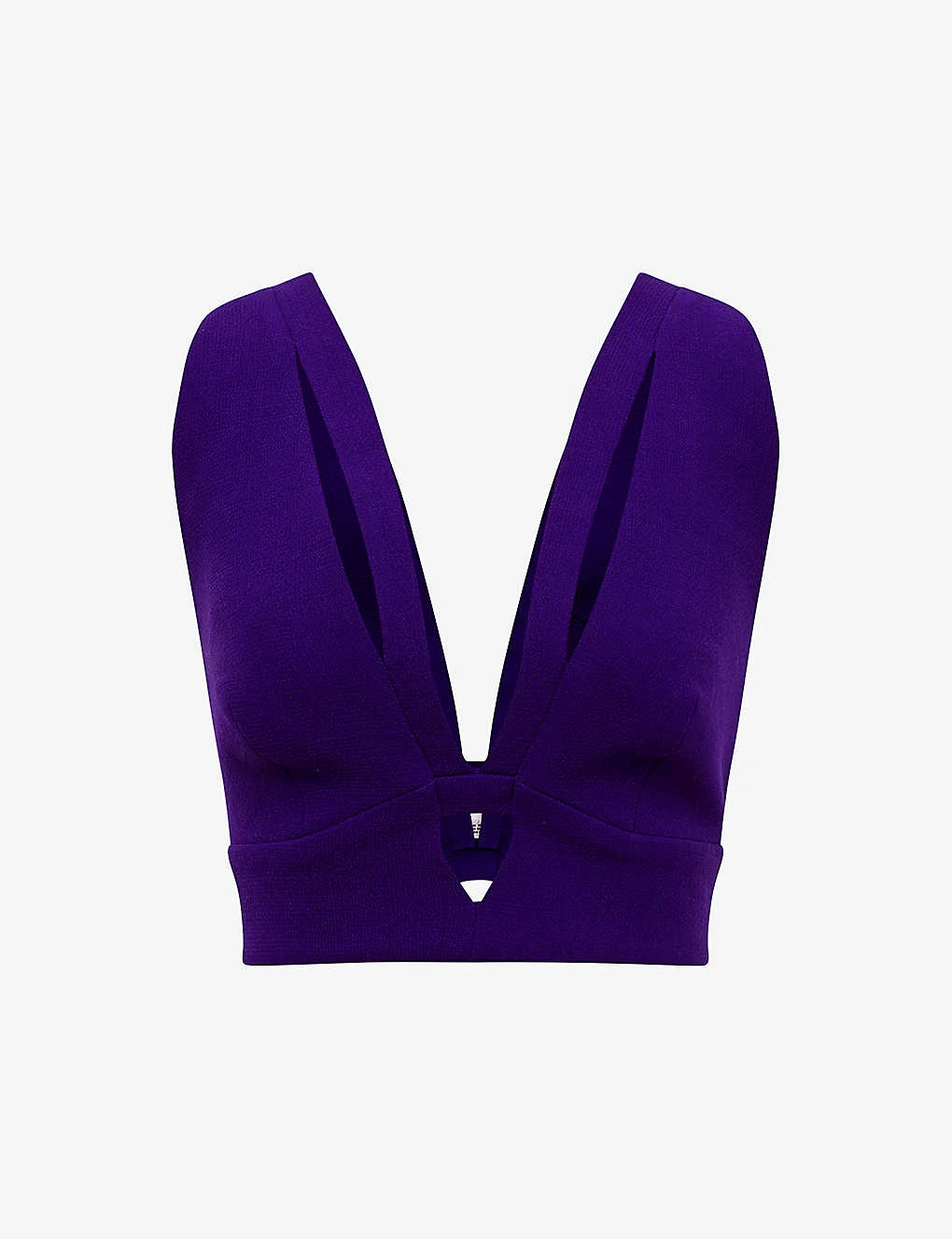 Reiss Maisie Cut-out V-neck Cropped Wool Top 1 Reiss Maisie Cut-out V-neck Cropped Wool Top