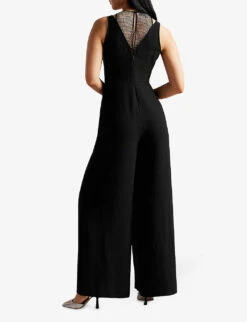 Ted Baker Janvier Crystal-embellished V-neck Woven Jumpsuit -Women Clothing Store R04070400 BLACK ALT02