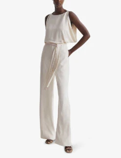 Reiss Koa Drape-armhole Woven Bridal Jumpsuit -Women Clothing Store R04070737 IVORY ALT02