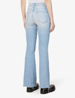MOTHER The Weekender Frayed-hem High-rise Stretch-denim Jeans -Women Clothing Store R04074464 CALIFORNIACRUISER ALT03