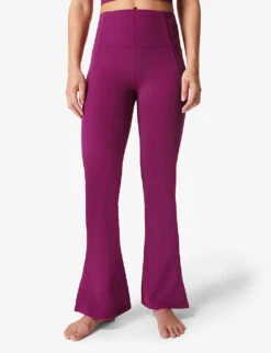Sweaty Betty Flared Super High-rise Stretch-woven Yoga Trousers -Women Clothing Store R04074847 AMARANTHPINK ALT02