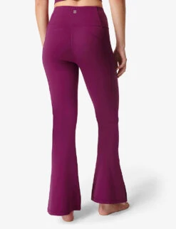 Sweaty Betty Flared Super High-rise Stretch-woven Yoga Trousers -Women Clothing Store R04074847 AMARANTHPINK ALT03