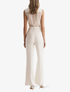 Reiss Dani Tuxedo Woven Jumpsuit -Women Clothing Store R04075257 IVORY ALT03